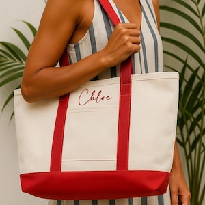 Custom Tote Bag, Canvas Tote Bag, Personalized Name Bag, Bridesmaid Gift, Tote Bag, Embroidered with Initials Wedding Gift TTBG02