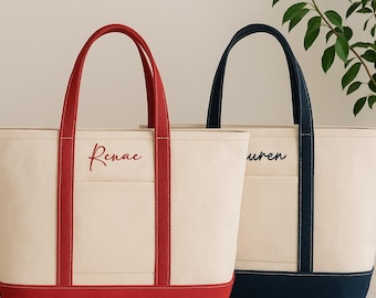 Custom Tote Bag, Canvas Tote Bag, Personalized Name Bag, Bridesmaid Gift, Tote Bag, Embroidered with Initials Wedding Gift TTBG01
