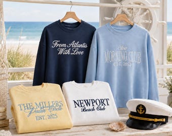 Custom Embroidered Sweatshirt, Personalized Date Sweatshirt, Initial Sleeve Embroidery, Custom Crewneck, Unisex Sweatshirt, Gift for Family