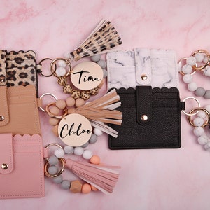 Regalos de dama de honor, propuesta de dama de honor, billetera de pulsera de llavero, pulsera de silicona, pulsera personalizada, regalos para ella, billetera personalizada divu