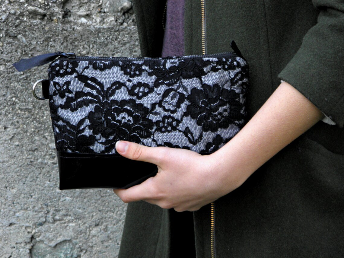 black lace clutch