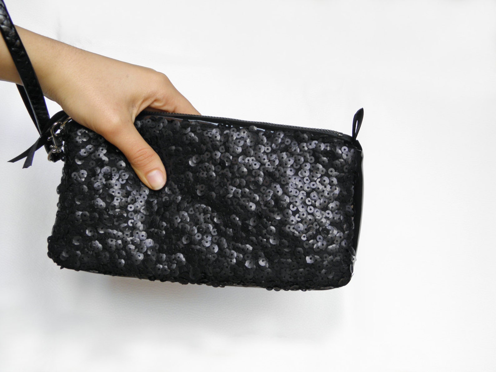 Black Sequin Clutch, Sequin Clutch Bag, Sparkle Clutch, Evening Bag