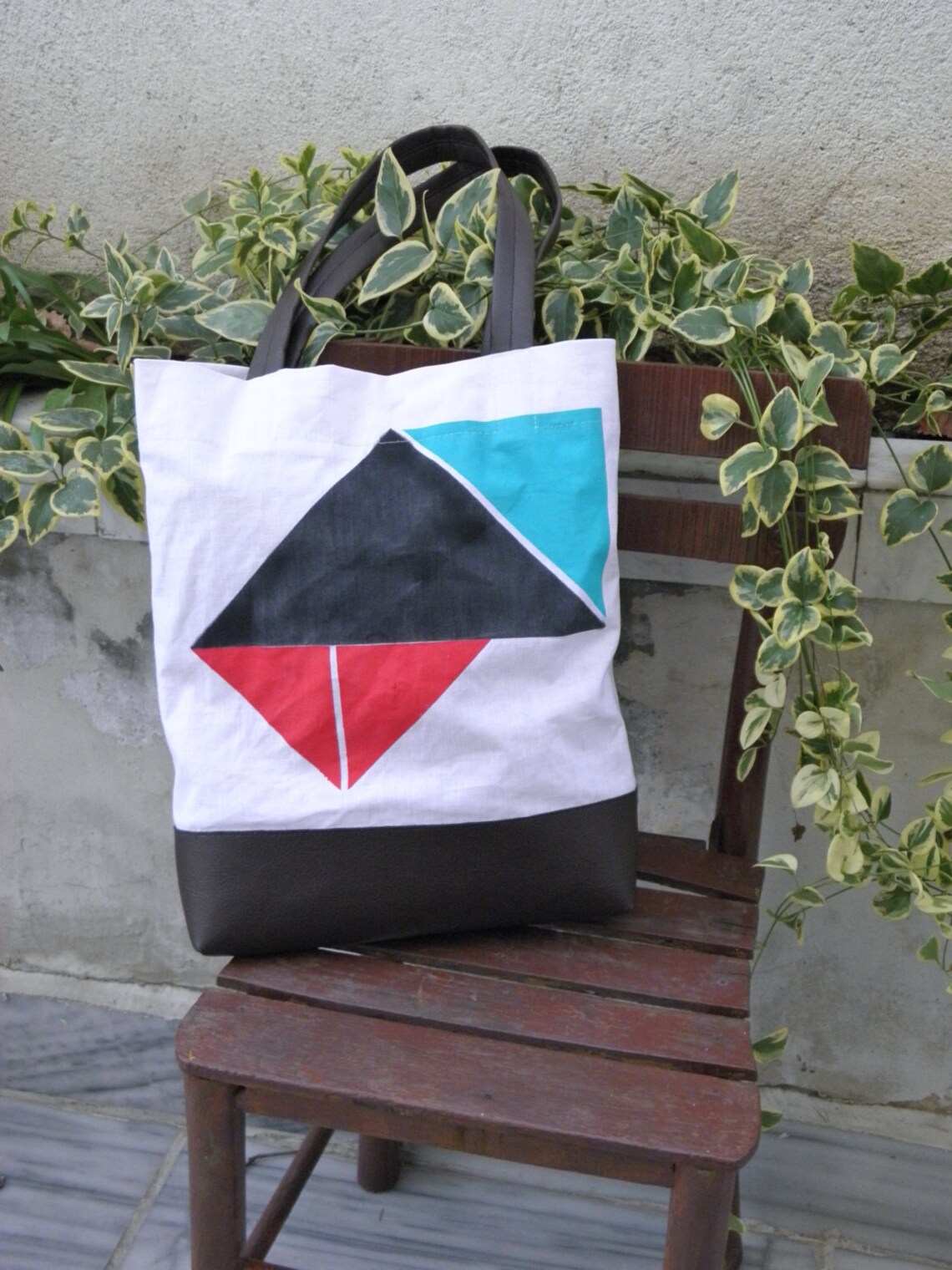 Hand painted shoulder bag