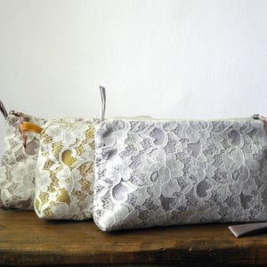Três bolsa de embreagem de renda romântica, bolsa de noite, bolsa de festa de casamento, presente de dama de honra, bolsa de noite, bolsa de damas de honra, carteira de renda feminina, conjunto de bolsa