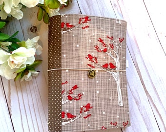 Tweed Birds Moo-dori, fauxdori, Midori, travelers notebook with charm