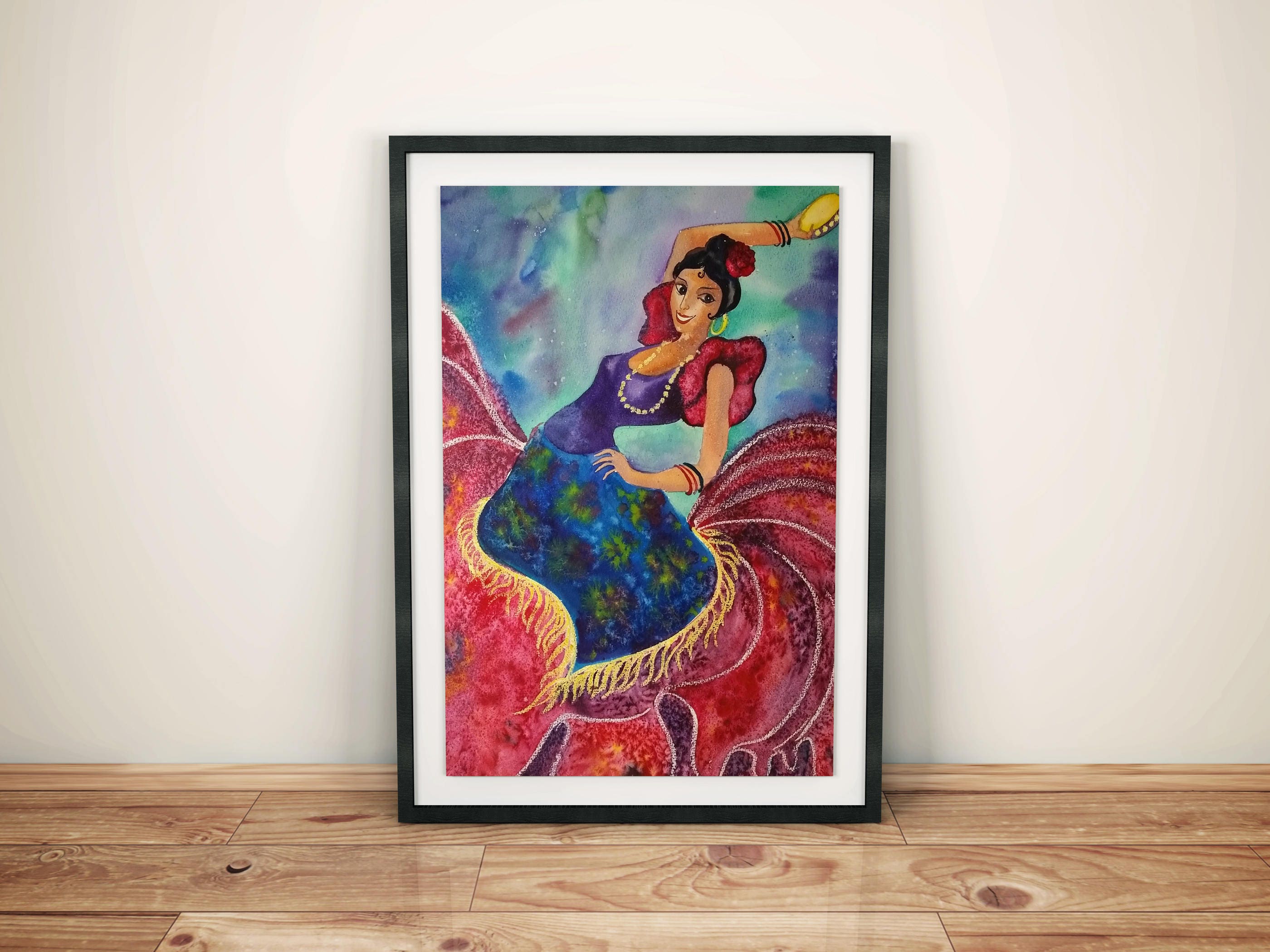 Flamenco Dancer Watercolor Painting Original Large Wall Art | Etsy