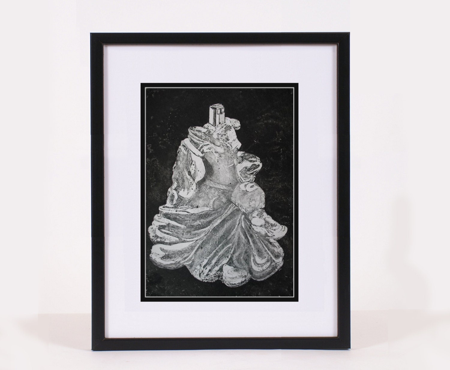 Gothic Home Decor Black And White Art Original Etching Print Etsy