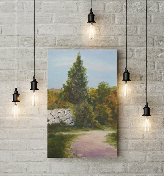 Original Oil Paintings On Canvas Wall Art Landscape Fine Art Painting Nature Home Decor Tree Artwork Living Room Decor Farmhouse Decor
