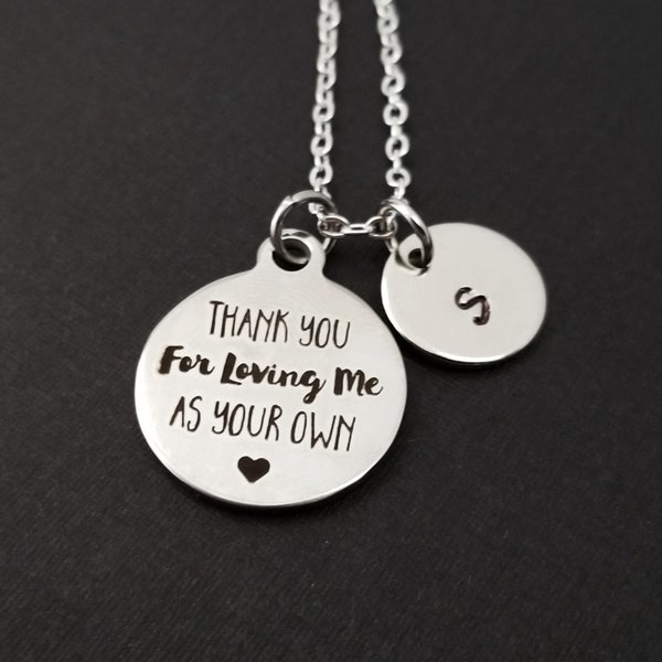 Stainless Steel Stepmother Necklace - Step Family Gift Custom Necklace Personalized Necklace - Stepdaughter Gift Loving Me As Your Own Mmom