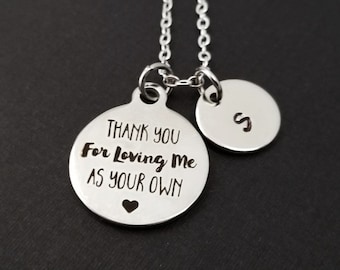 Stainless Steel Stepmother Necklace - Step Family Gift Custom Necklace Personalized Necklace - Stepdaughter Gift Loving Me As Your Own Mmom