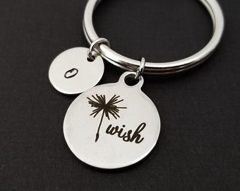 Wish Keychain - Dandelion Keychain - Custom Gift - Motivational Key Chain - Custom Keychain - Dream Keychain - Best Friend Gift