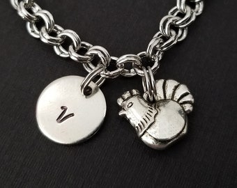 Chicken Jewelry - Hen Charm Bracelet - Chicken Bracelet - Hen Jewelry - Totem Bracelet - Personalized Bracelet - Animal Gift