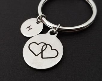 Linked Heart Keychain - Gift for Mom - Custom Gift - Mothers Day Gift - Best Friend Gift - Custom Mother Keychain Gift for Daughter