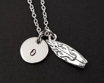 Surf argent - collier surfeur - collier personnalisé - océan - Surfer bijoux - collier de Surf - cadeau pour Surfer