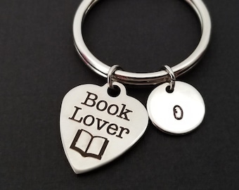 Book Lover Keychain - Writer Keychain - Custom Gift - Author Key Chain - Custom Keychain - Librarian Keychain - Best Friend Gift