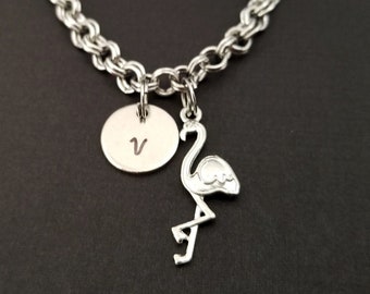 Flamingo Jewelry - Flamingo Charm Bracelet - Flamingo Bracelet - Charm Jewelry - Totem Bracelet - Personalized Bracelet - Animal Gift