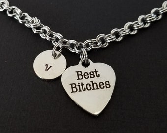 Best Bitches Bracelet - Gift for Sister - Best Friend Gift - Birthday Gift - Custom Bracelet - Personalized Bangle Silver Bracelet BFF