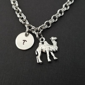 Camel Bracelet - Camel Charm Bracelet - Initial Bracelet - Charm Jewelry - Camel Charm Bangle - Personalized Bracelet - Animal Bracelet
