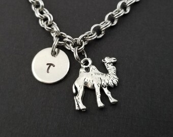 Camel Bracelet - Camel Charm Bracelet - Initial Bracelet - Charm Jewelry - Camel Charm Bangle - Personalized Bracelet - Animal Bracelet