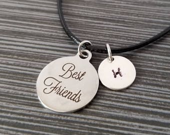 Cord Charm Bracelet - Cord Bracelet - Black Bracelet - Best Friends Bracelet - Best Friend Gift - Gift for BFF - Best Friend Jewelry Gift