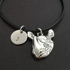 Rhino Charm Bracelet, Antique Silver, Initial Bracelet, Friendship