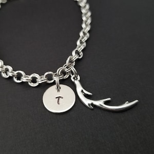 Antler Jewelry - Deer Charm Bracelet - Antler Bracelet - Charm Jewelry - Totem Bracelet - Personalized Bracelet - Animal Gift