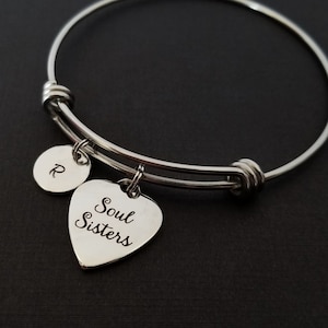 Soul Sister Bracelet - Soul Sister Bangle - Expandable Charm Bracelet - Initial Bracelet - Sister Gift - Best Friend Bracelet - SSSister