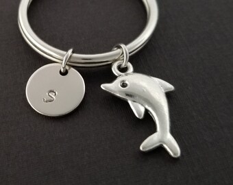 Dolphin Keychain - Ocean Keychain - Marine Keychain - Sea Life Keychain - Dolphin Key Ring - Porpoise Key Chain