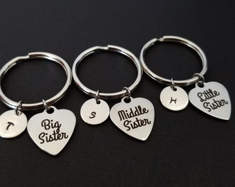 Big Sister Key Chain - Little Sister Keychain - Gift for Sister - Custom Gift - Middle Sister Gift - Little Sister Key Chain SSSister