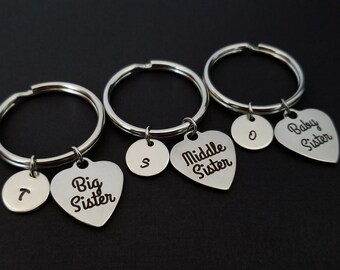 Big Sister Key Chain - Baby Sister Keychain - Gift for Sister - Custom Gift - Middle Sister Gift - Baby Sister Key Chain SSSister