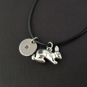 Bunny Charm Bracelet - Rabbit Jewelry - Rabbit Bracelet - Black Bracelet - Best Friends Bracelet - Safari Bracelet - Animal Bracelet