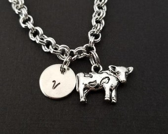 Cow Charm Bracelet - Cow Bracelet - Cow Jewelry - Best Friends Bracelet - Jersey Cow Bracelet - Cowgirl Bracelet - Animal Bracelet