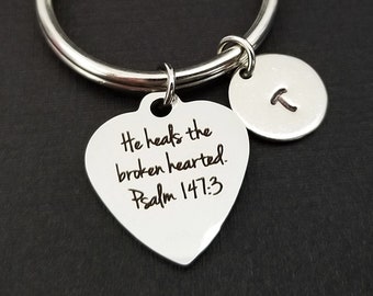 Keychain personnalisé - Bible Verse Keychain - Cadeau personnalisé - Psaume 147 Keychain - Best Friend Gift Religious Keyring - Christian Keychain