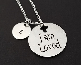 I Am Loved Necklace - Religious Necklace - Cross Necklace - Christian Necklace Bible Verse Necklace - Baptism Gift - Christian Jewelry