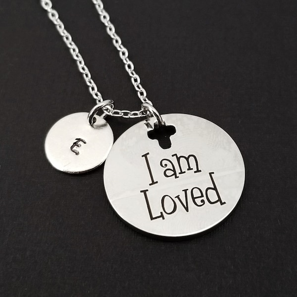 I Am Loved Necklace - Religious Necklace - Cross Necklace - Christian Necklace Bible Verse Necklace - Baptism Gift - Christian Jewelry