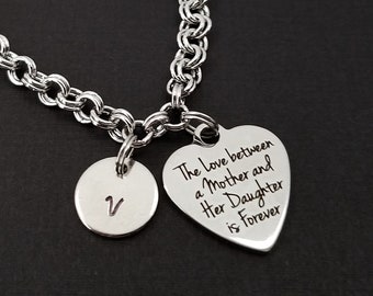 Mom Bracelet - Gift for Mom - Mothers Day Gift - Custom Bracelet - Personalized Bangle Silver Bracelet - Mother Daughter Bracelet Mmom