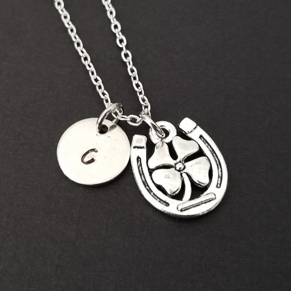 Western Horseshoe Clover Good Luck Charm Tibetan Silver 18 Necklace