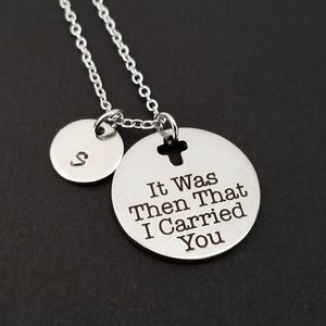 Footprints in the Sand Necklace - Religious Necklace - It Was Then That I Carried You - Cross Necklace - Christian Necklace Bible Verse