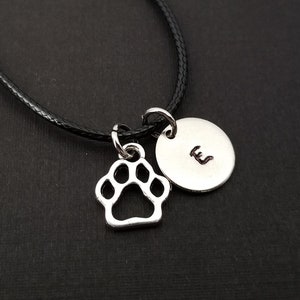 Dog Paw Charm Bracelet Cord Bracelet Black Dog Paw Bracelet Best Friends Bracelet Dog Bracelet Animal Bracelet Gift for Friend image 1