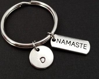 Namaste Keyring - Inspirational Keychain - Yoga Keychain - Yoga Gift - Best Friend Gift - Namaste Keychain Personalized Keychain