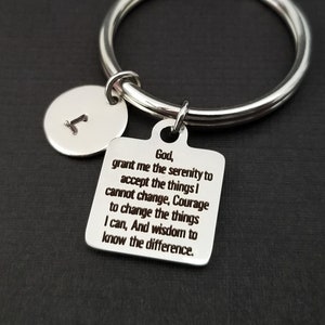 Serenity Prayer Keychain- Serenity Keychain - Custom Gift - Al Anon Keychain - Alcoholics Anonymous - Sobriety Keychain - Sobriety Gift