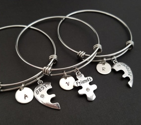 Buy Best Friends Bracelets for Four, No Matter Where Bangle Bracelets, Charm  Bracelets, 4 Bff Charm Bangle Matching Set Moving Away, New College Online  in India - Etsy
