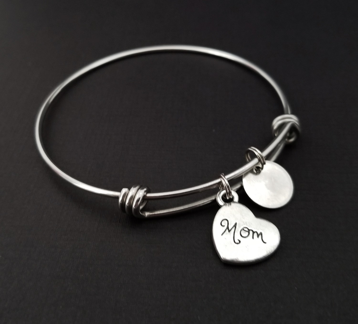 Mom Bangle Mom Bracelet Expandable Bangle Mom Charm Etsy