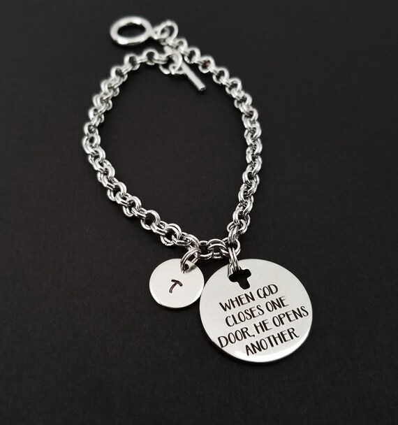 When God Closes One Door He Opens Another Bracelet Bible Etsy