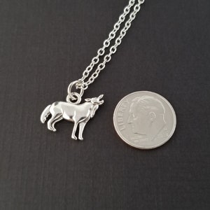 Silver Wolf Necklace Wolf Charm Necklace Personalized Necklace Custom Gift Initial Necklace Wolf Jewelry Best Friend Gift image 4