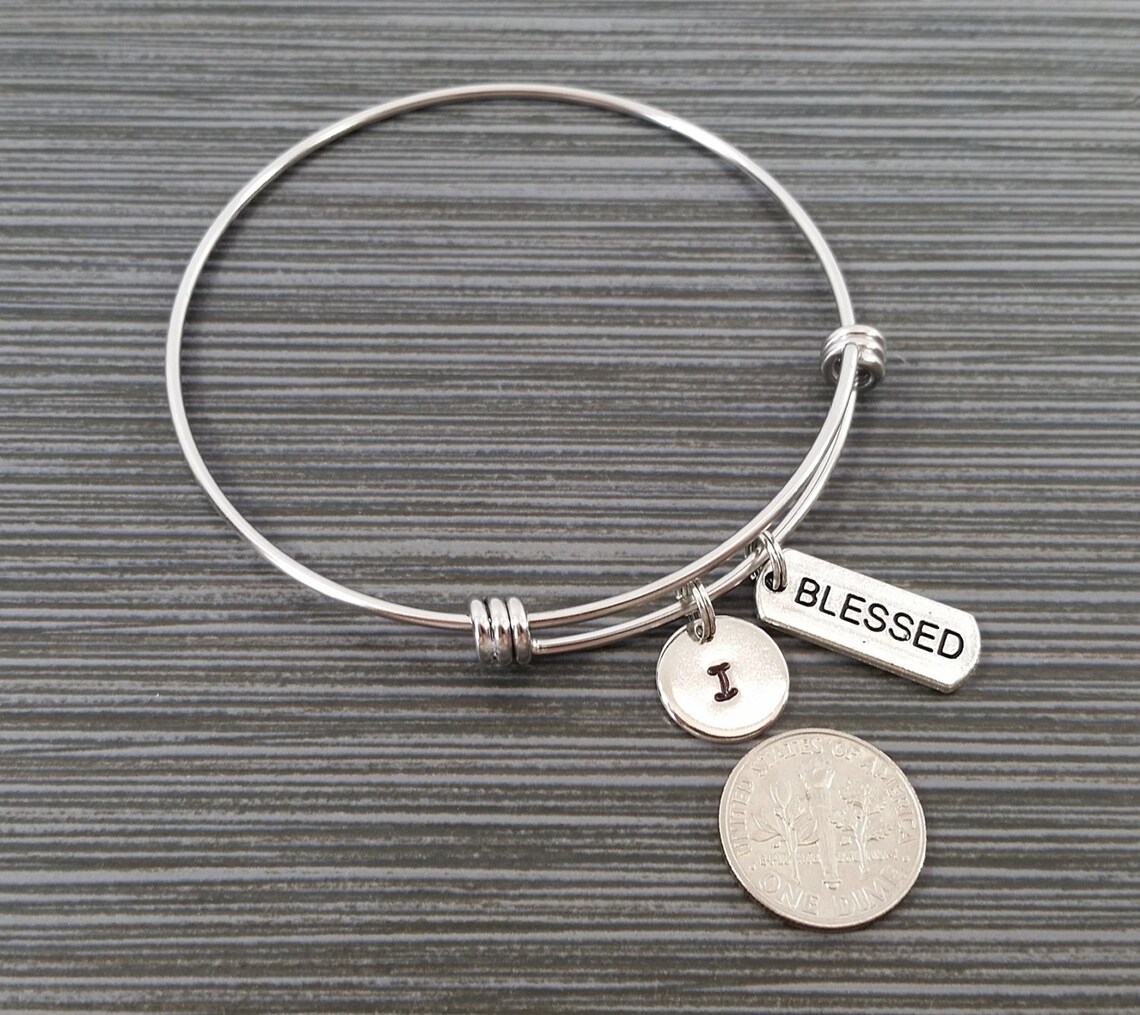 Blessed Bangle Bracelet Blessed Charm Bracelet Adjustable - Etsy
