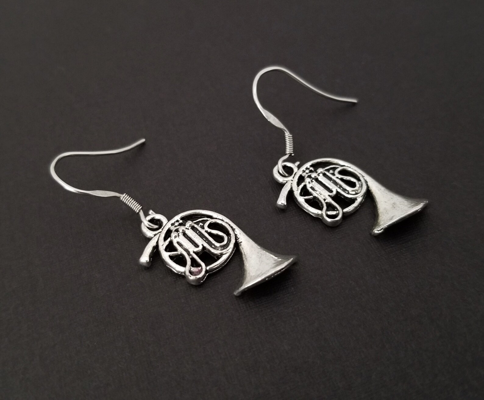 French Horn Earrings French Horn Charm Earrings Music Gift Etsy
