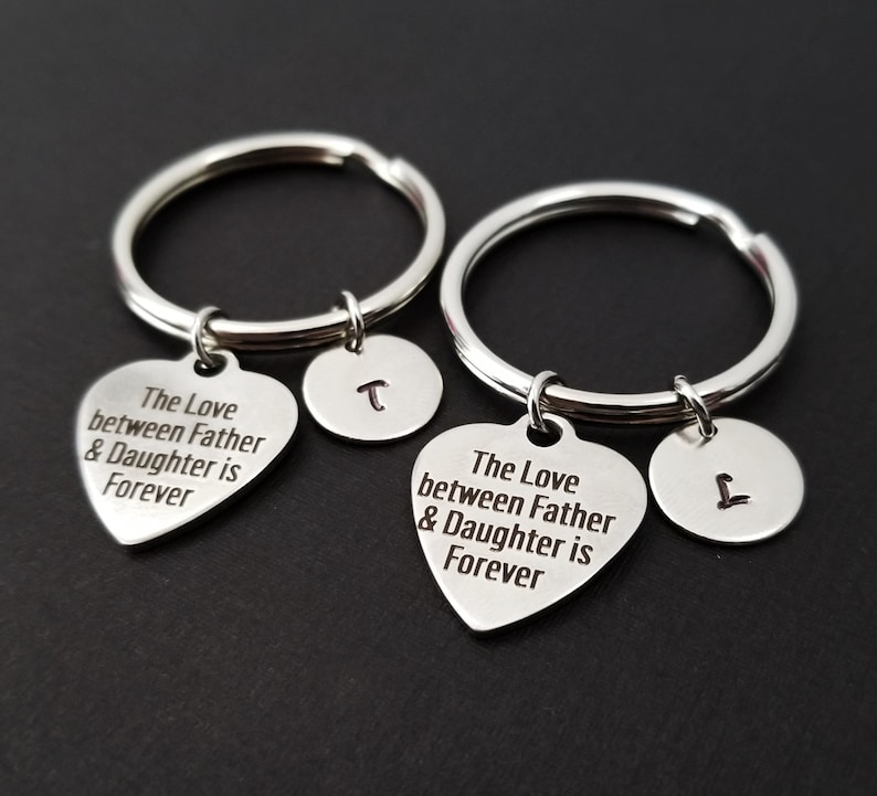 Two Father Daughter Keychains Gift for Dad Custom Gift Etsy