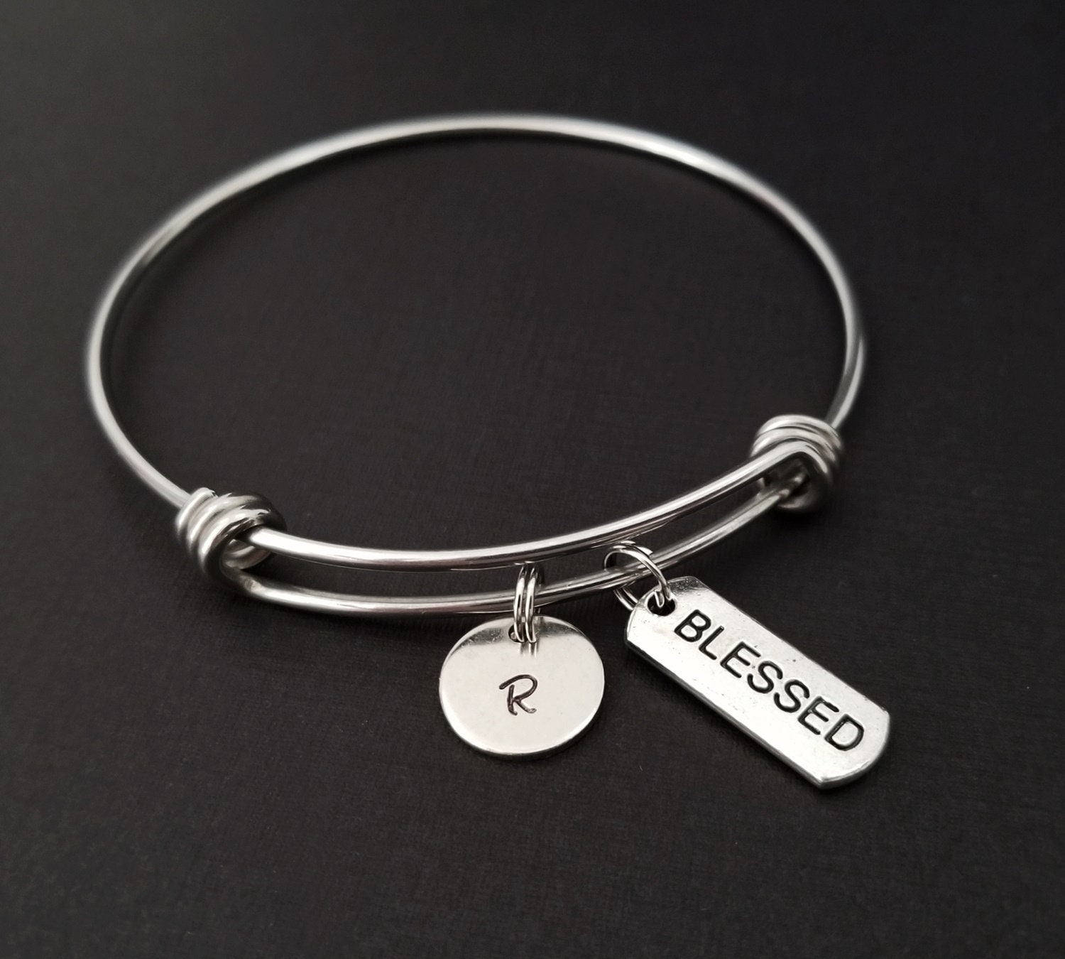 Blessed Bangle Bracelet Blessed Charm Bracelet Adjustable Etsy