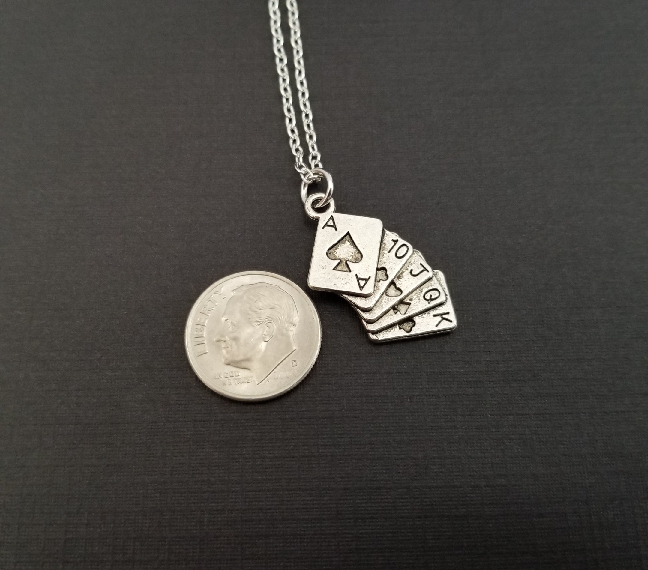 Poker Necklace Playing Card Necklace Personalized Necklace Etsy